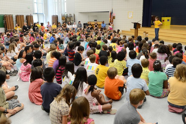 Logan Elementary School students and teachers gather for a year-end assembly on Friday morning. Melanie Maxwell I AnnArbor.com